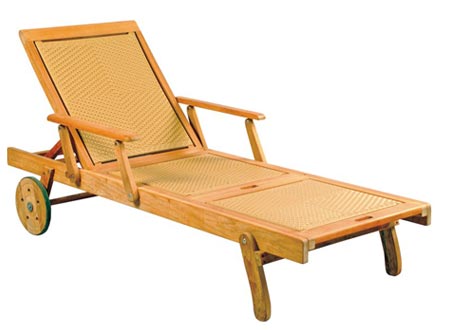 Wicker Sunlounger